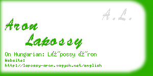 aron lapossy business card